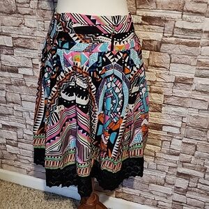 Mix Nouveau Colorful Geometric Patterned Skirt